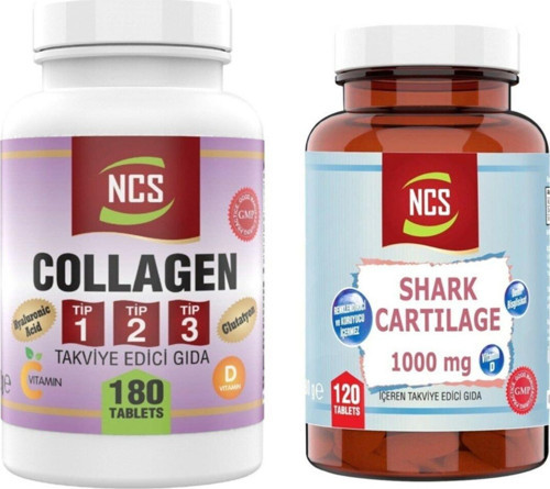 Kollajen Tip 1-2-3 180 Tablet Shark Cartilage 120 Tablet
