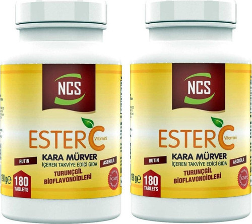 Ester C Vitamini 1000 Mg 2 Kutu 360 Tablet Kara Mürver Turunçgil Bioflavonidleri