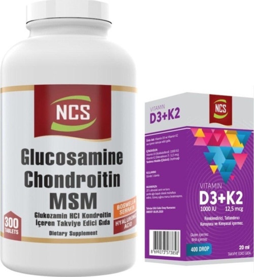 Glucosamine Chondroitin Msm Boswellia 300 Tablet Vitamin D3 K2 20 Ml