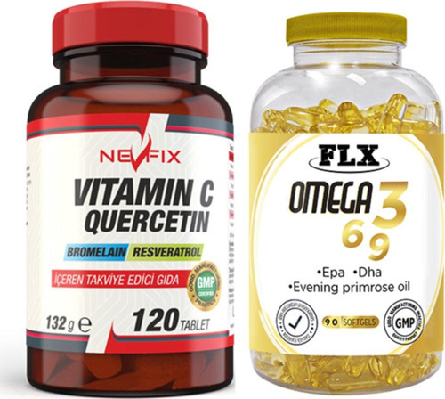 Vitamin C Quercetin 120 Tablet & Flx Omega 3-6-9 90 Tablet