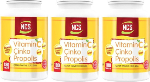 Vitamin C Çinko Propolis 180 Tablet X 3 Kutu