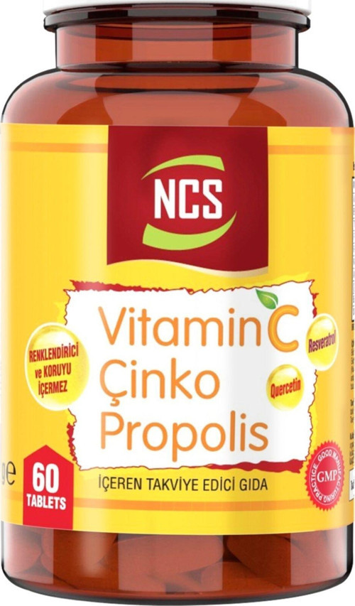 Vitamin C Çinko Propolis Bromelian Çinko Vitamin D 60 Tablet