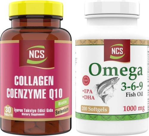 Omega 3 6 9 1000 Mg 200 Yumuşak Kapsül Collagen Coenzyme Q10 30 Tablets