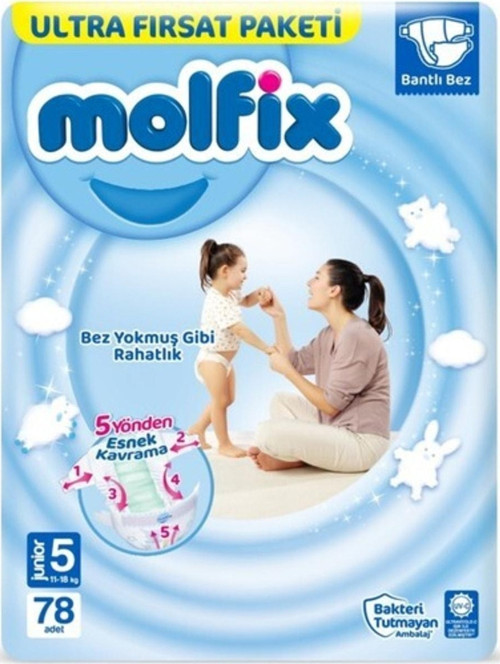 5 Beden 3d Junior 78 Adet Ultra Fırsat Bebek Bezi