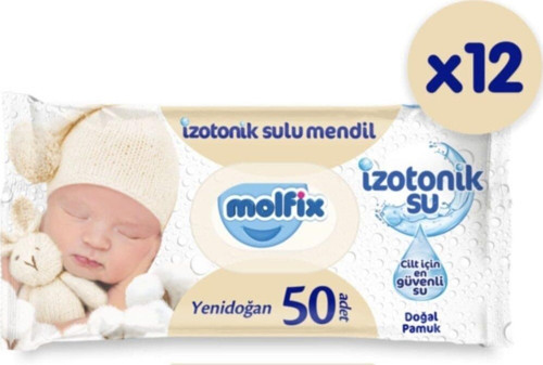 Izotonik Sulu Islak Mendil Yenidoğan 12'li Paket - 600 Yaprak