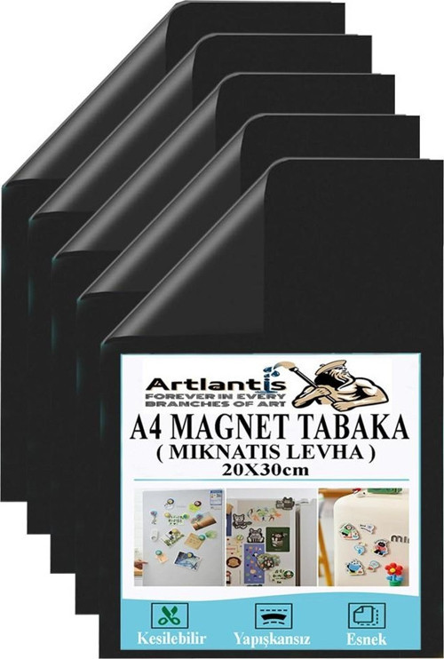 A4 Magnet Tabaka 5 Adet Manyetik Mıknatıs Levha 20x30 cm Esnek Kaliteli Foto Magnet Fotoğraf Resim Metal Yüzeye Yapışma