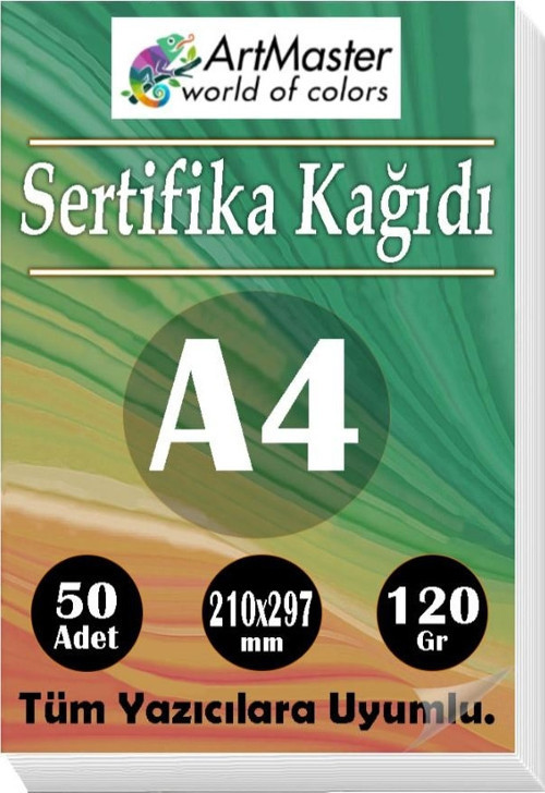 A4 Sertifika Kağıdı 50 Adet Gramajlı Fotokopi Kağıdı 120 gr Tüm Yazıcılara Uyumlu 21x29.7 cm Kalın Baskı Kağıdı Kalın