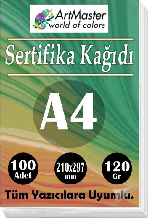 A4 Sertifika Kağıdı 100 Adet Gramajlı Fotokopi Kağıdı 120 gr Tüm Yazıcılara Uyumlu 21x29.7 cm Kalın Baskı Kağıdı Kalın