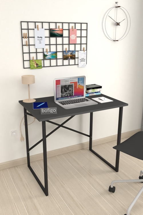Çalışma Masası Bilgisayar Masası Ofis Ders Yemek Masası Hugo Antrasit 60x90 cm