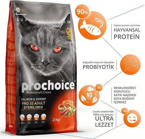 Pro Choice Pro 33 Sterilised Somonlu Kısırlaştırılmış Kedi Maması 15 Kg