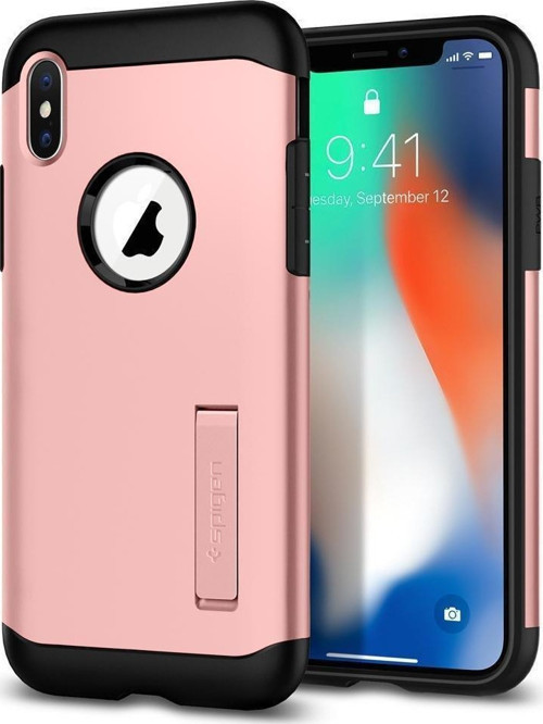 iPhone X ile Uyumlu Kılıf Slim Armor Rose Gold