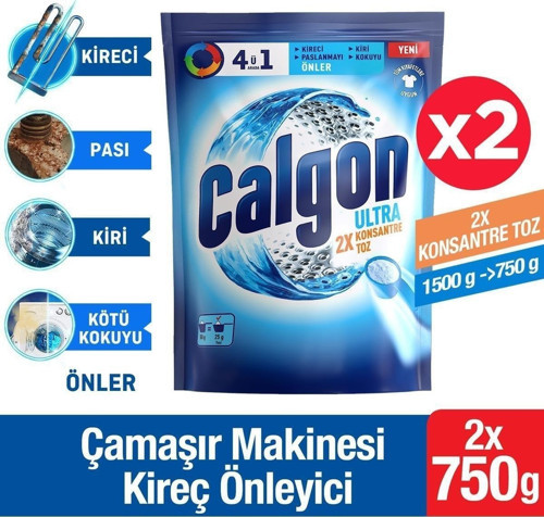 Power Kir, Pas, Kireç ve Koku Önleyici 4'ü 1 Arada Ultra Konsantre Toz 750 g x 2