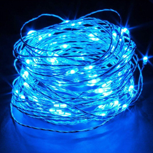 10 Metre Su Geçirmez Parlak Canlı Mavi Işık Micro Dökme Led Ultra Mavi Pilli Led Işık Sabit Yanar