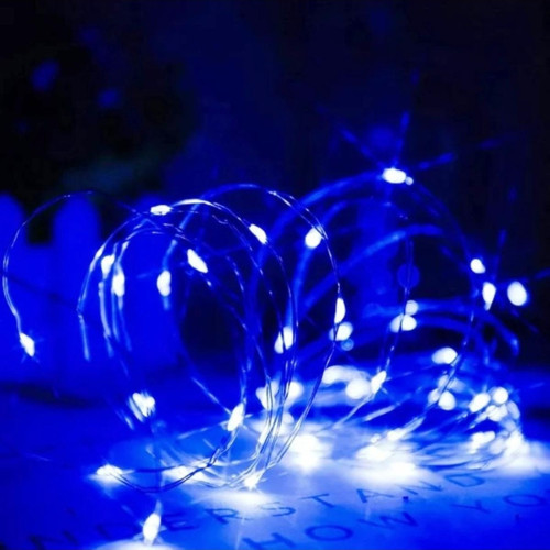 2 Metre Mavi Pilli Led Işık Ultra Parlak Canlı Mavi Işık Sabit Yanar Micro Dökme Led Su Geçirmez