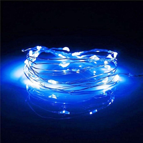 3 Metre Mavi Pilli Led Işık Sabit Yanar Micro Dökme Led Su Geçirmez Ultra Parlak Canlı Mavi Işık