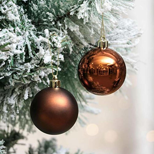 Vip Deluxe 12 Adet 5 Cm Mat Parlak Bakır Top Süsler Yılbaşı Ağacı Süsleri Noel Ağacı Süsleri