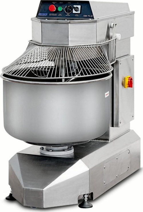 ISM 75-32S CR Spiral Hamur Yoğurma Makinası 75 Lt Kazan İki Yönlü Kazan 35 Kg Un Kapasiteli İki Devirli İki Yöne Dönen Kazan Krom Gövde 380v/3p/50hz
