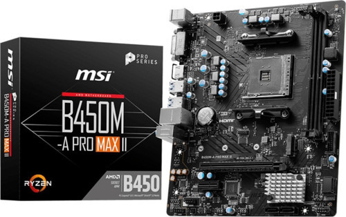 B450M-A PRO MAX II B450 DDR4 (Vga Yok) GLan mATX DVI HDMI M.2 USB3.2 AM4 AMD Anakart