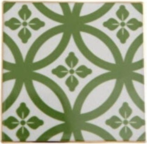 Morocco Desen 1 Yeşil Bardak Altlığı 10x10 Cm