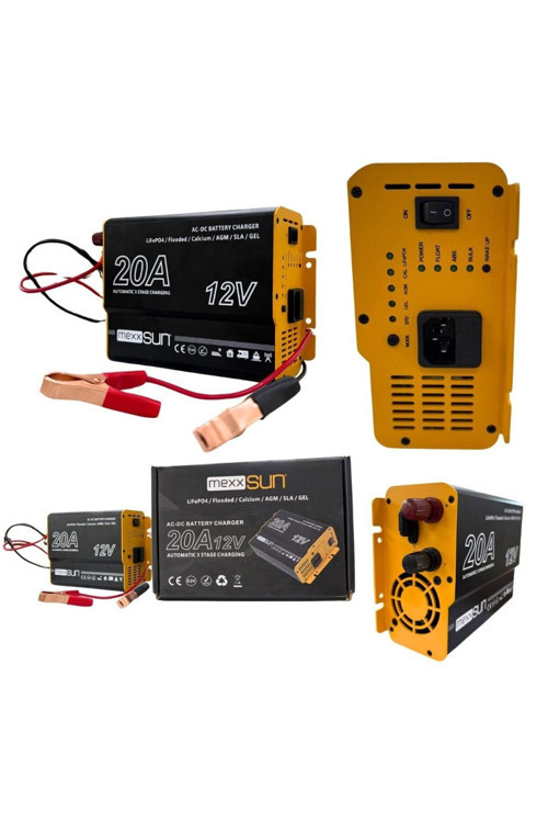 Akü Şarj Cihazı AC-DC 12V - 20A Tüm Akülerle Uyumlu (2 Yıl Garanti)