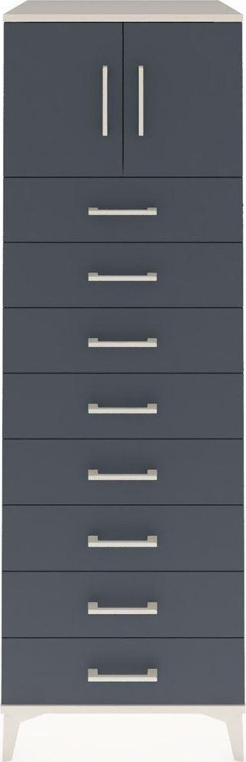 Kronos Dolap 1 Raflı 8 Çekmeceli 2 Kapaklı 60 x 59 x 182 cm Aytaşı - Antrasit