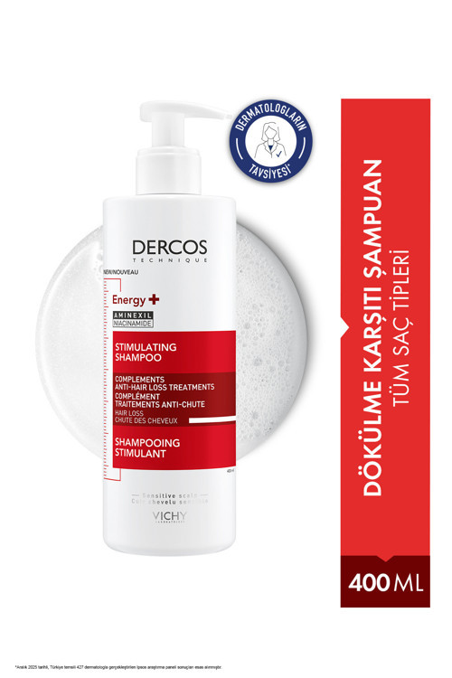 Dercos Energisant ENERGY+ Niasinamid İçeren Koparak Saç Dökülmesine Karşı Etkili Şampuan 400 ml