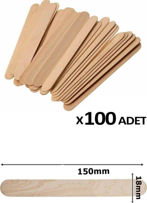 Ahşap Dil Çubuğu Naturel 100'Lü Paket Geniş 150*18 Mm Çx