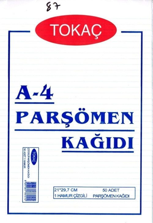Tokaç A-4 Parşömen Kağıdı Çizgili 50 Li Paket P.K