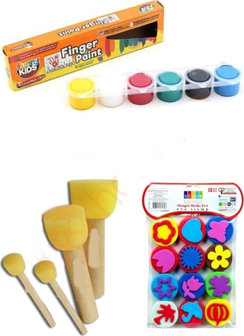 15 Ml Parmak Boyası Eva Baskı Set 3'Lü Glance-12'Li Eva Baskı Set