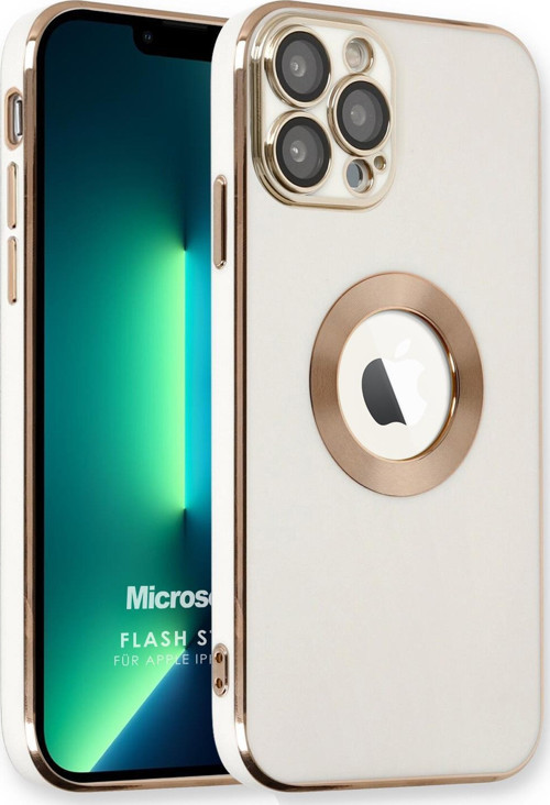 Apple iPhone 13 Pro Kılıf Flash Stamp Beyaz