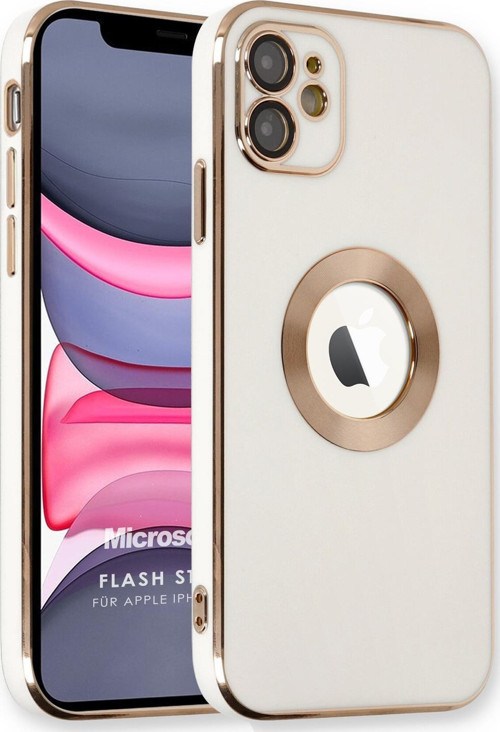 Apple iPhone 12 Kılıf Flash Stamp Beyaz