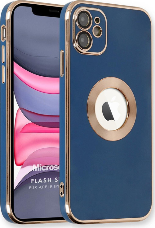 Apple iPhone 12 Kılıf Flash Stamp Lacivert
