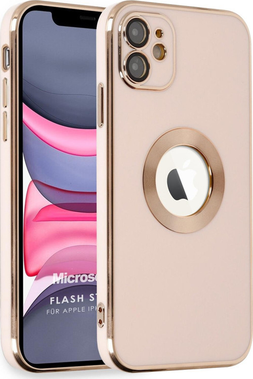 Apple iPhone 12 Kılıf Flash Stamp Rose Gold