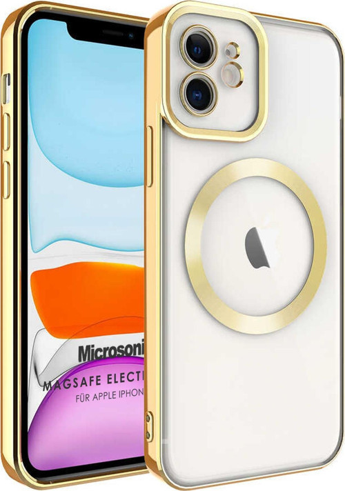 Apple iPhone 12 Kılıf MagSafe Luxury Electroplate Gold