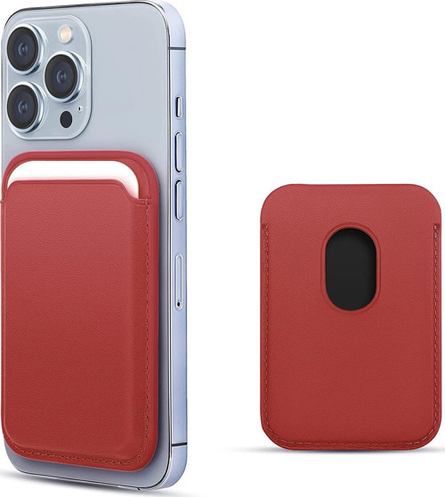 Apple iPhone 13 Pro Leather Wallet MagSafe Kırmızı