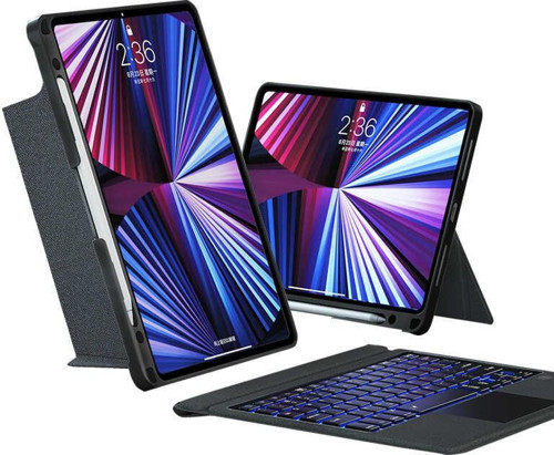 Apple iPad 10.9 İnç 10.Nesil Uyumlu Touch Pad Bluetooth Klavyeli Standlı Mıknatıslı Tablet Kılıfı