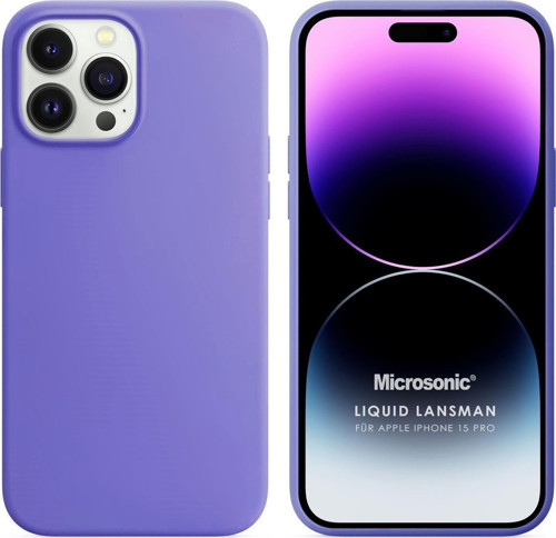 Apple iPhone 15 Pro Kılıf Liquid Lansman Silikon Lila
