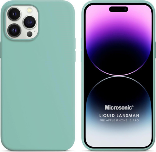Apple iPhone 15 Pro Kılıf Liquid Lansman Silikon Su Yeşili