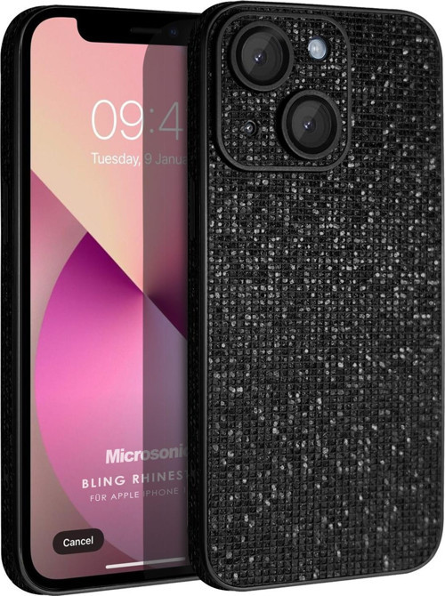 Apple iPhone 14 Kılıf Bling Rhinestones Siyah