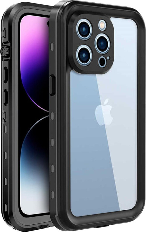 Apple iPhone 15 Pro Kılıf Waterproof 360 Full Body Protective Siyah