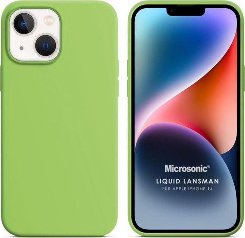 Apple iPhone 14 Kılıf Liquid Lansman Silikon Açık Yeşil