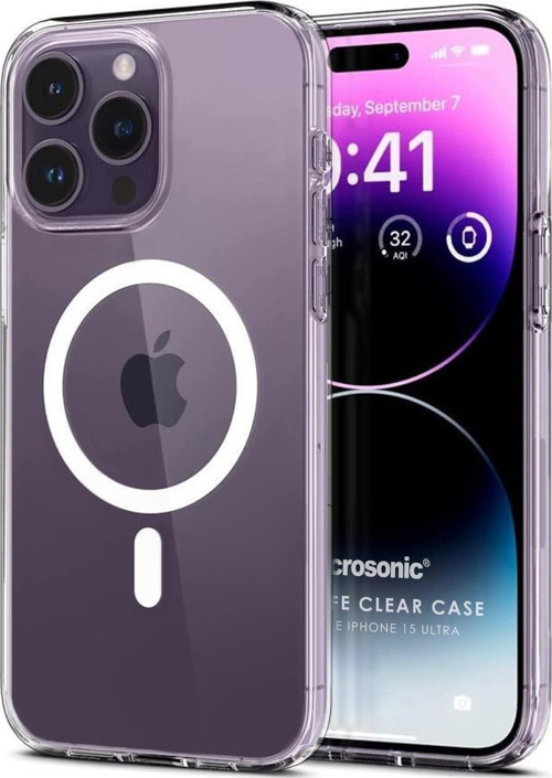 Apple iPhone 15 Pro Max Kılıf MagSafe Clear Soft Şeffaf