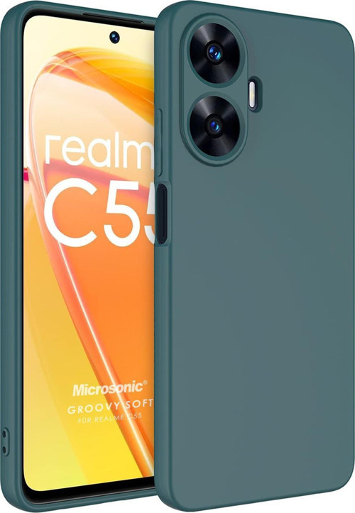 Realme C55 Kılıf Groovy Soft Koyu Yeşil