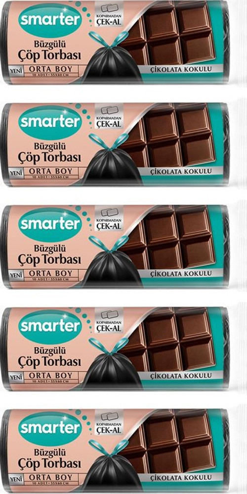 5 ADET BÜZGÜLÜ ÇÖP TORBASI ÇİKOLATA K.ORTA ( ÇÖP POŞETİ )