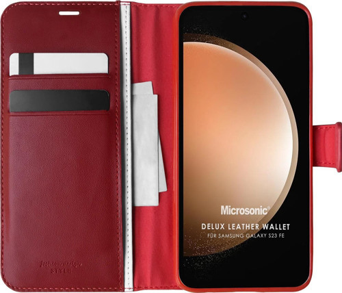 Samsung Galaxy S23 FE Kılıf Delux Leather Wallet Kırmızı