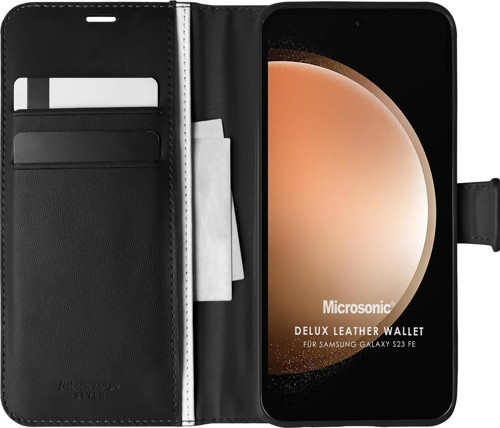 Samsung Galaxy S23 FE Kılıf Delux Leather Wallet Siyah