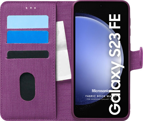 Samsung Galaxy S23 FE Kılıf Fabric Book Wallet Mor