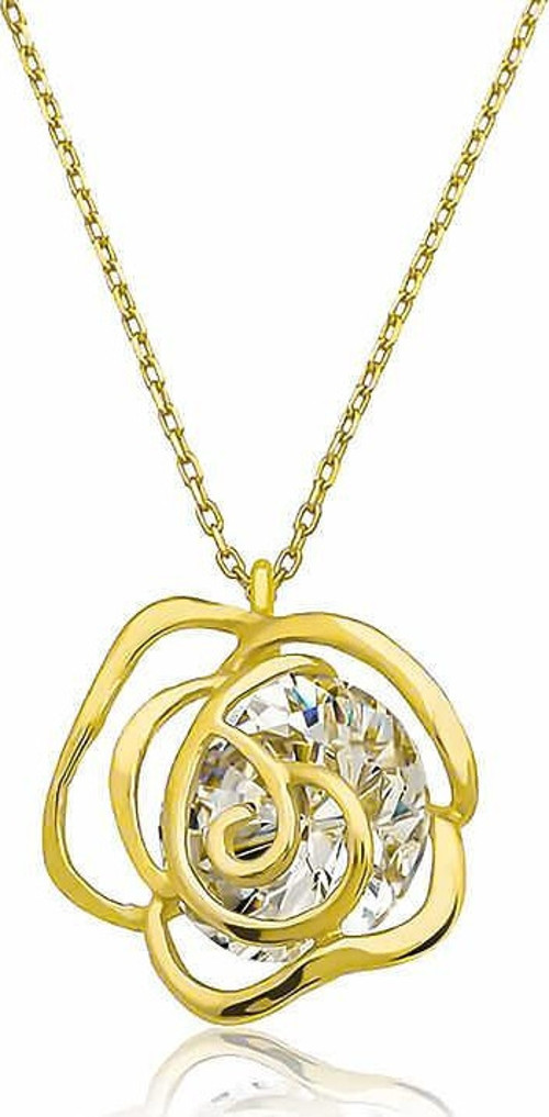 925 Ayar Gümüş Gold Gül Kadın Gümüş Kolye