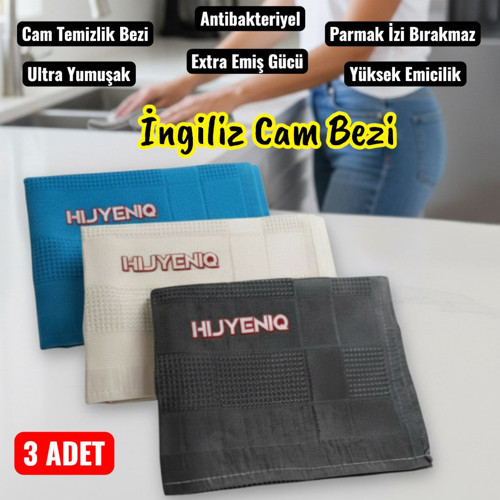 Mikrofiber İngiliz Cam Bezi | Mikrofiber Temizlik Bezi | Sihirli Bez | İz Bırakamayan 3 Adet