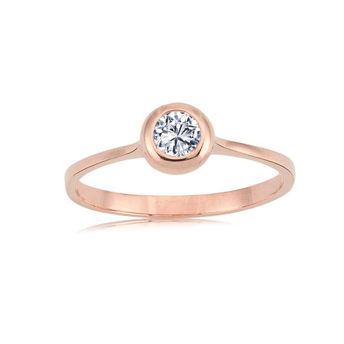 14 Ayar 0.25 Ct Tektaş Altın Yüzük Altın Zirkon Tek Taş Yüzük Eşe, Sevgiliye Yüzük